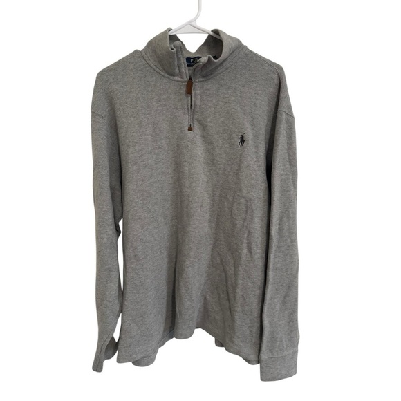 Polo Ralph Lauren Gray Quarter Zip Pullover Sweatshirt Size XL - Picture 1 of 3